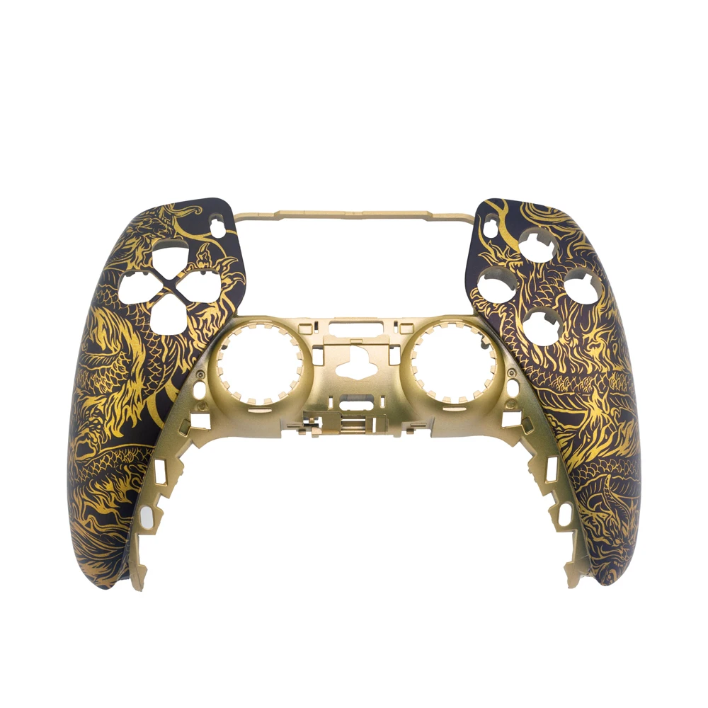 Корпус переднего контроллера Dragon Gold под заказ, индивидуальный дизайн для PS5 джойстика, контроллера, лицевые пластины, чехол, замена чехла