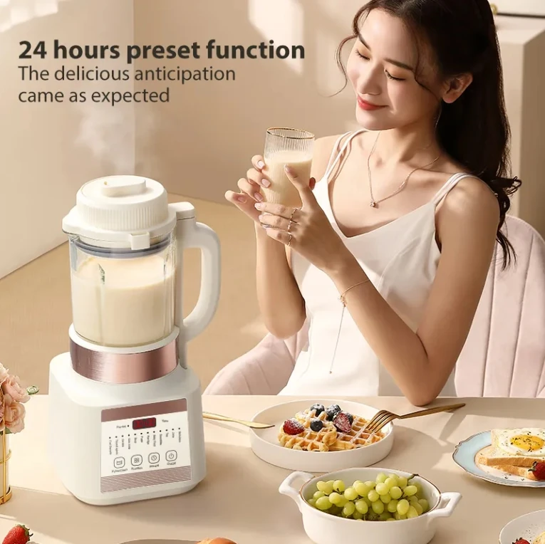 Digital Display Heating Blender Multi-functional Healthy Food Mixer Electric Smoothie Blenders Household Heavy Duty Blender