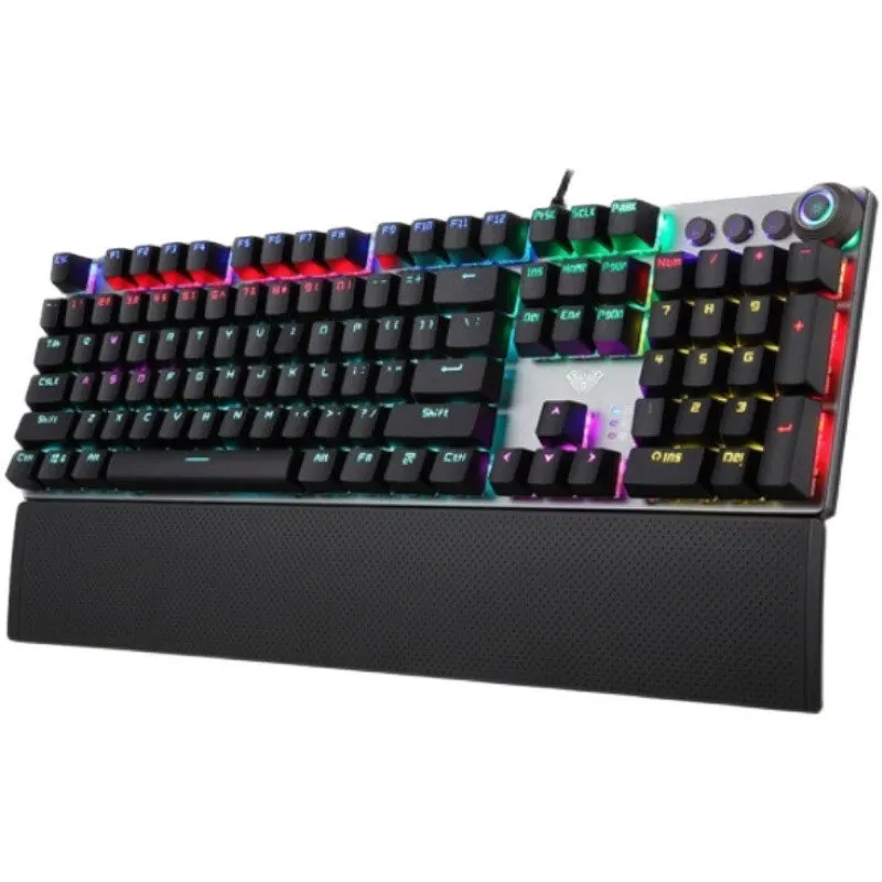 F2088 Mechanical Gaming keyboard Anti-ghosting 104 Plating Blue Switch Wired Mixed Backlit keyboard for Game Laptop PC