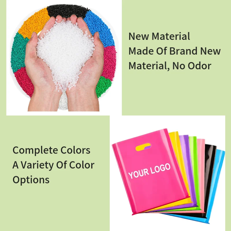 Eco Friendly Die Cut Pe Plastic Handle Shopping Bags Packaging With Logo For Boutique