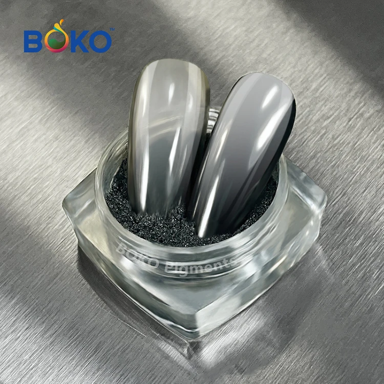 BOKO в наличии, быстрая доставка, хромированный Пигментный Порошок для ногтей, металлический волшебный зеркальный порошок