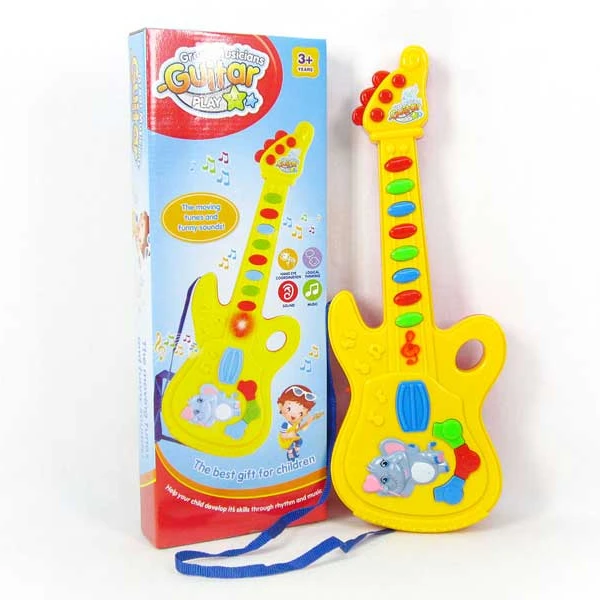 Jinming Kids Musical Instrument Toy with Music and Light Plastic Electronic Guitar Toy
