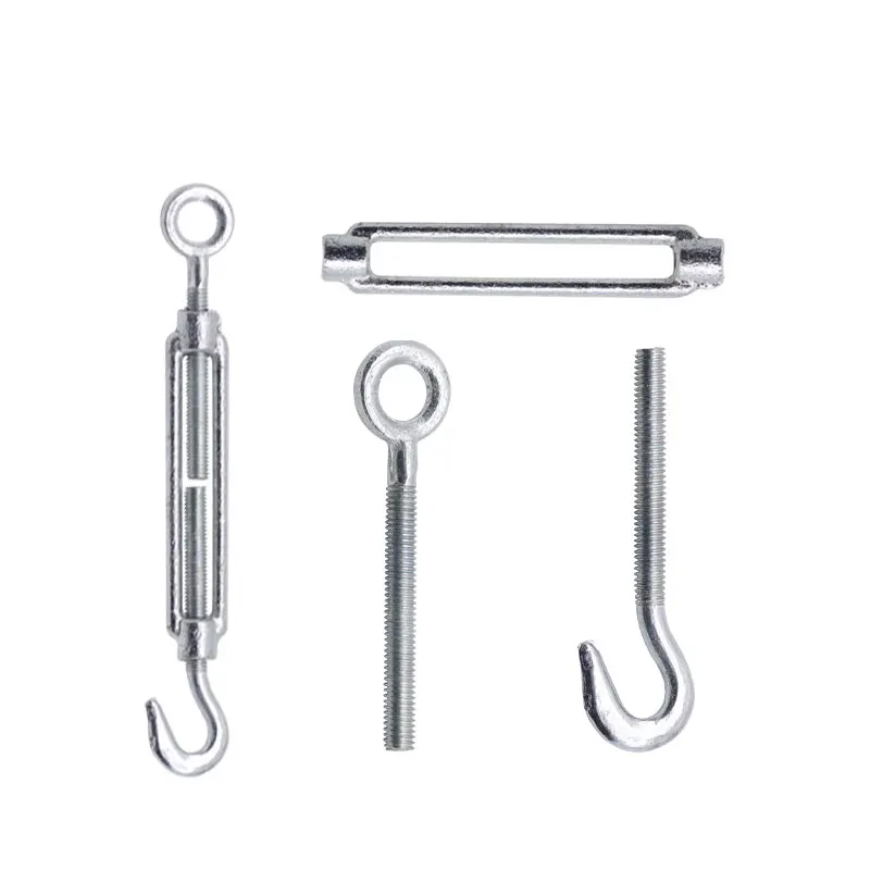 Wholesales Heavy Duty Din1480 Wire Rope Forged Steel Galvanized 5mm Stainless Steel 3/8 Din1480 Turnbuckle Eye Hook