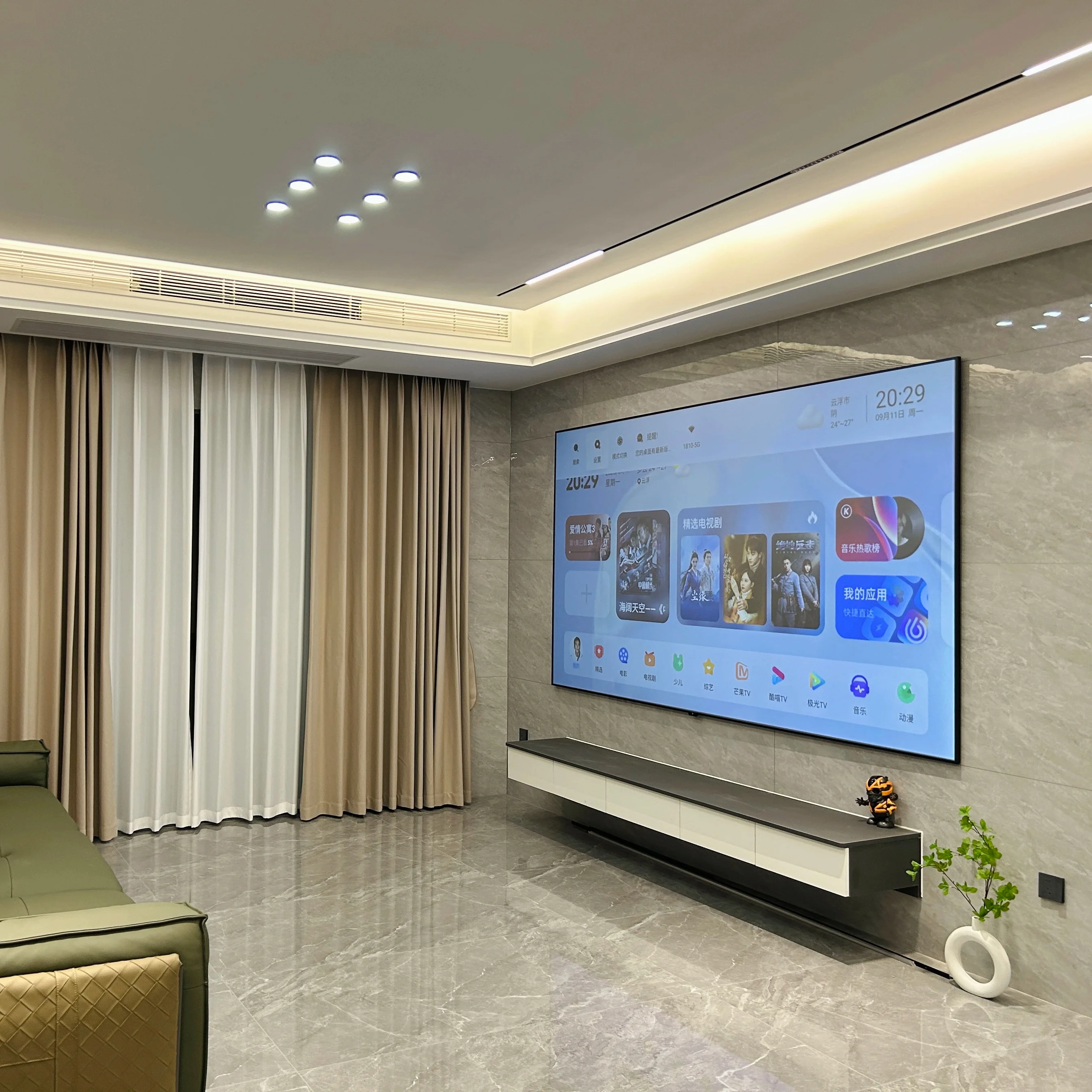 PerfecTisan frame projection screens 80 120 150 180 200 4K 3D home cinema long throw movie projector screen  wall mounted