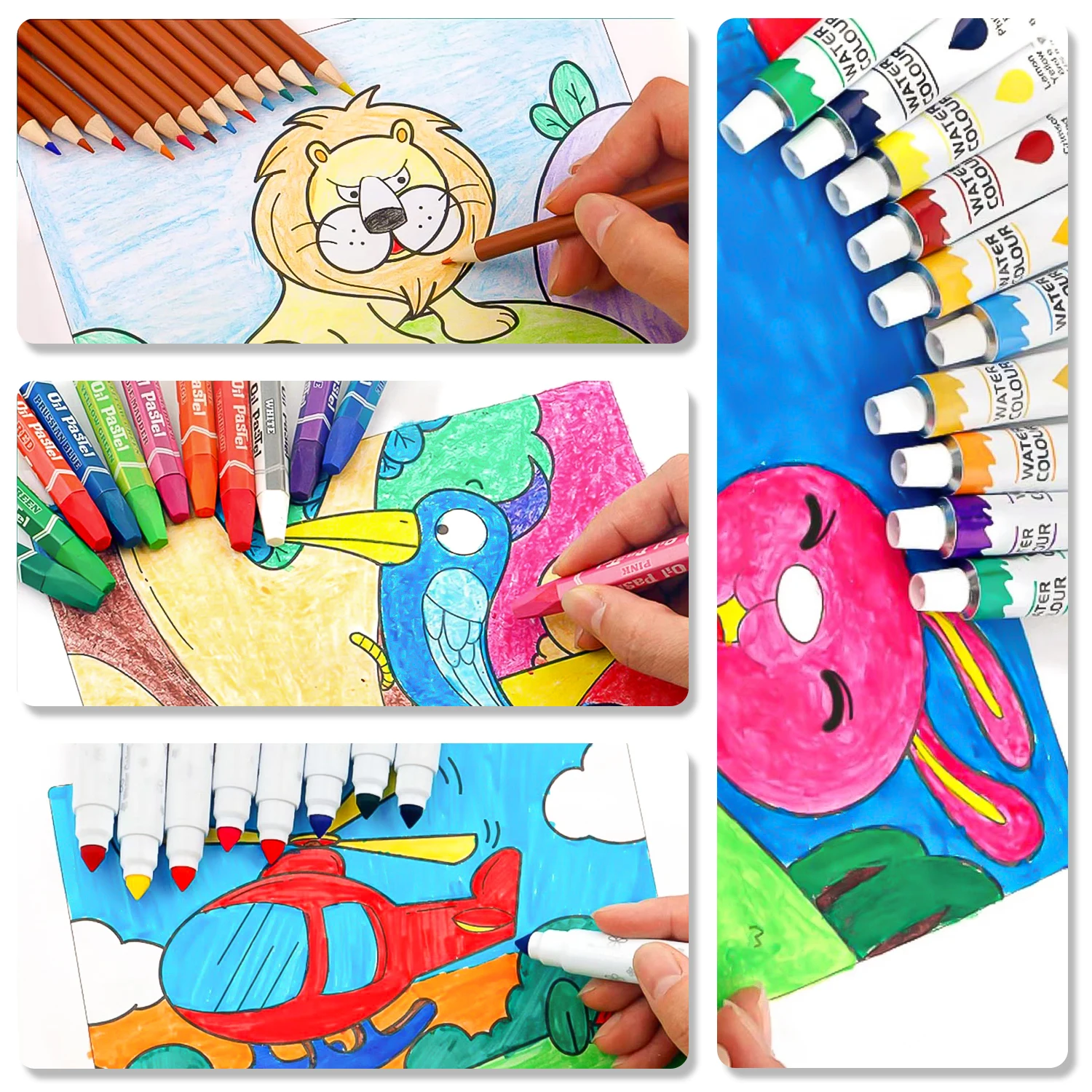 145PCS Drawing Supplies Kid Painting Art Kit Box Stationery Bilayer Artist Set colored pencils art tools Art Sets for Children