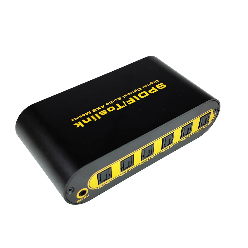 4x2 Digital Optical Audio  Support 5.1 DTS PCM , IR Control SPDIF Toslink Matrix 4 In 2 Out Audio Matrix with Remote Control