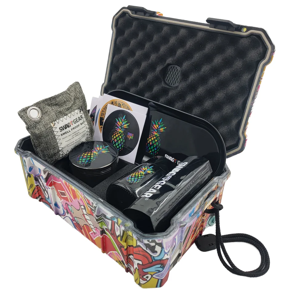 2024 luxury travel new smoking accessories box smell proof grinder kit smoking kit with custom logo