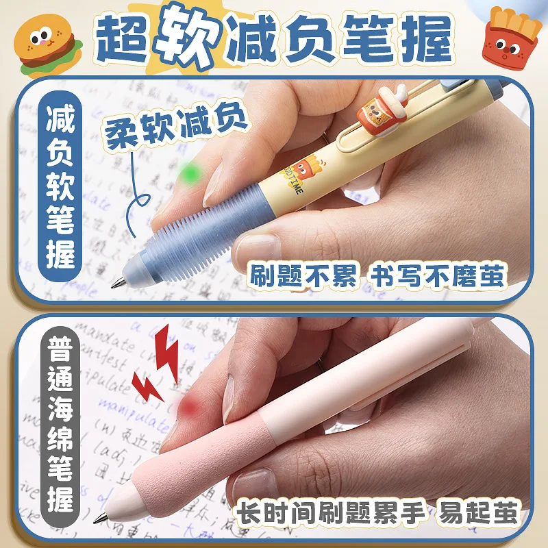 Korea Ins Bear Press Erasable Pen Candy Colors Blue Ink 0.5mm Erasable Gel Pen Washable Handle Writing Stationery pen gift set