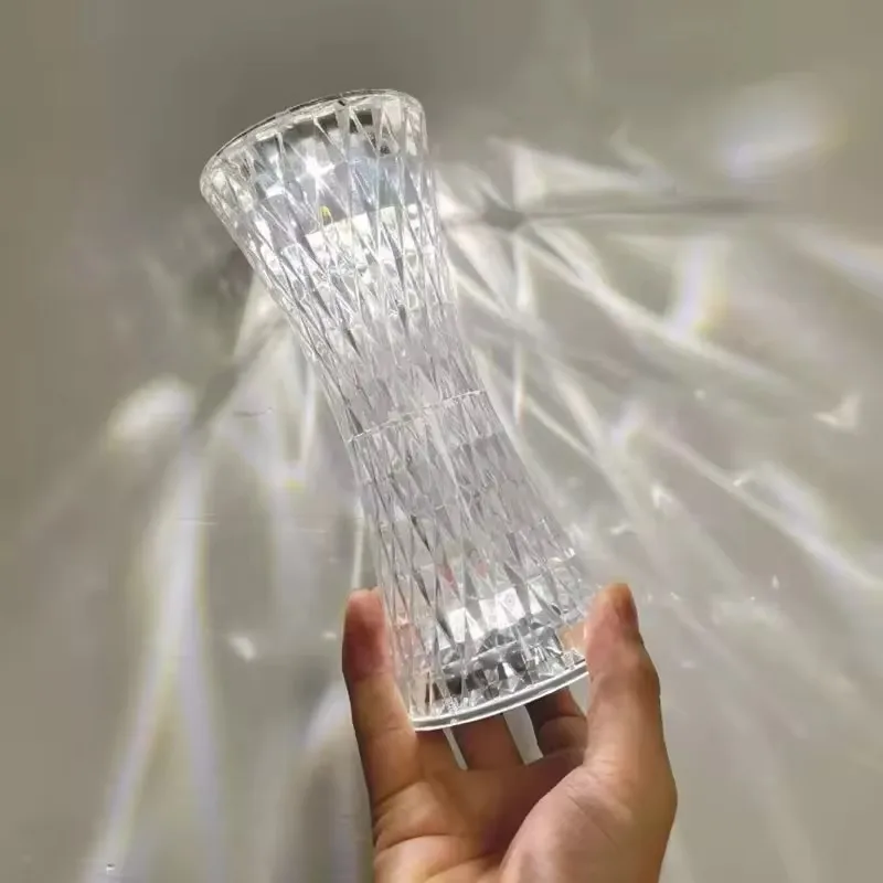 Led Crystal Table Lamp Rechargeable Touch Colorful Atmosphere Light Night Crystal Led Desk Lamp Rose Night Lights For Gift