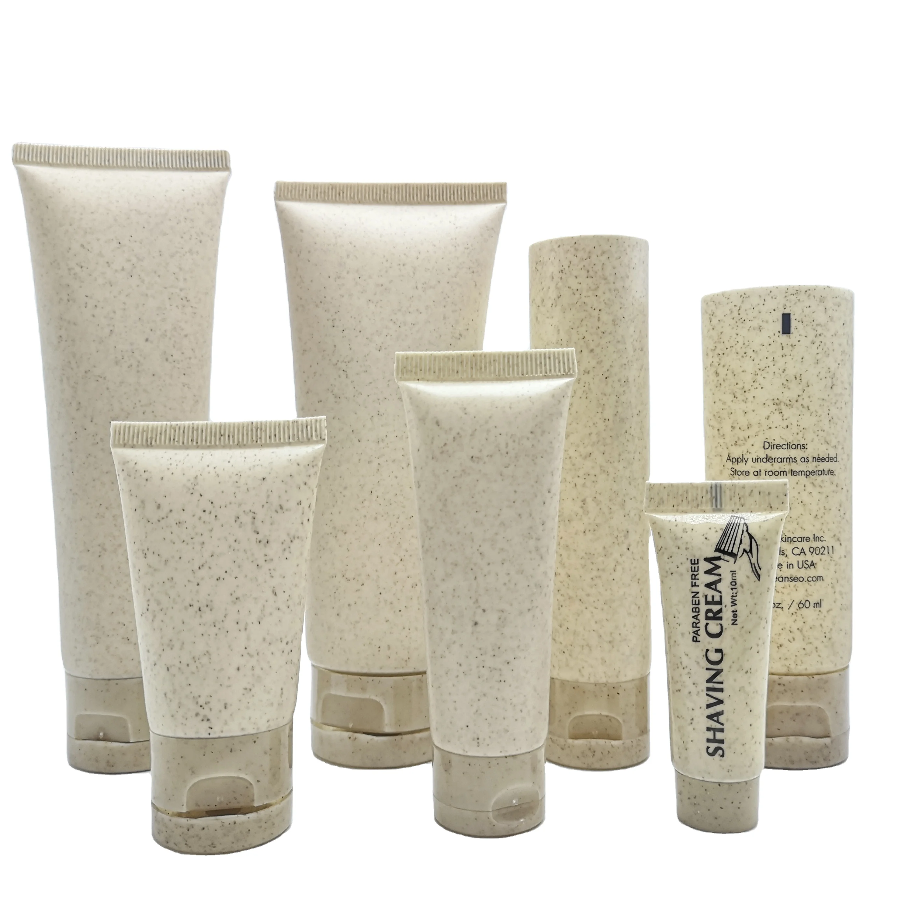 Wheat Straw Bio Plastic Cosmetic Tube Eco-Friendly Container lotion shampoo hand cream Packaging Tubes plastic-12AN