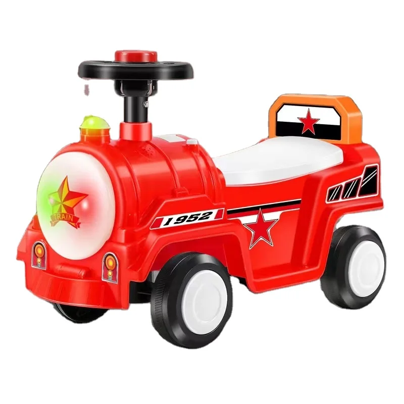 Cheap  Cute Wholesale cartoon bus patterns kid swing car for child Boy Girl baby twist wiggle car ride on swing car