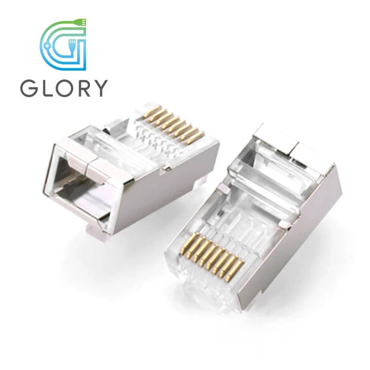 Glory wholesale best price pass through connector rj45 shielded modular cat 6 plug