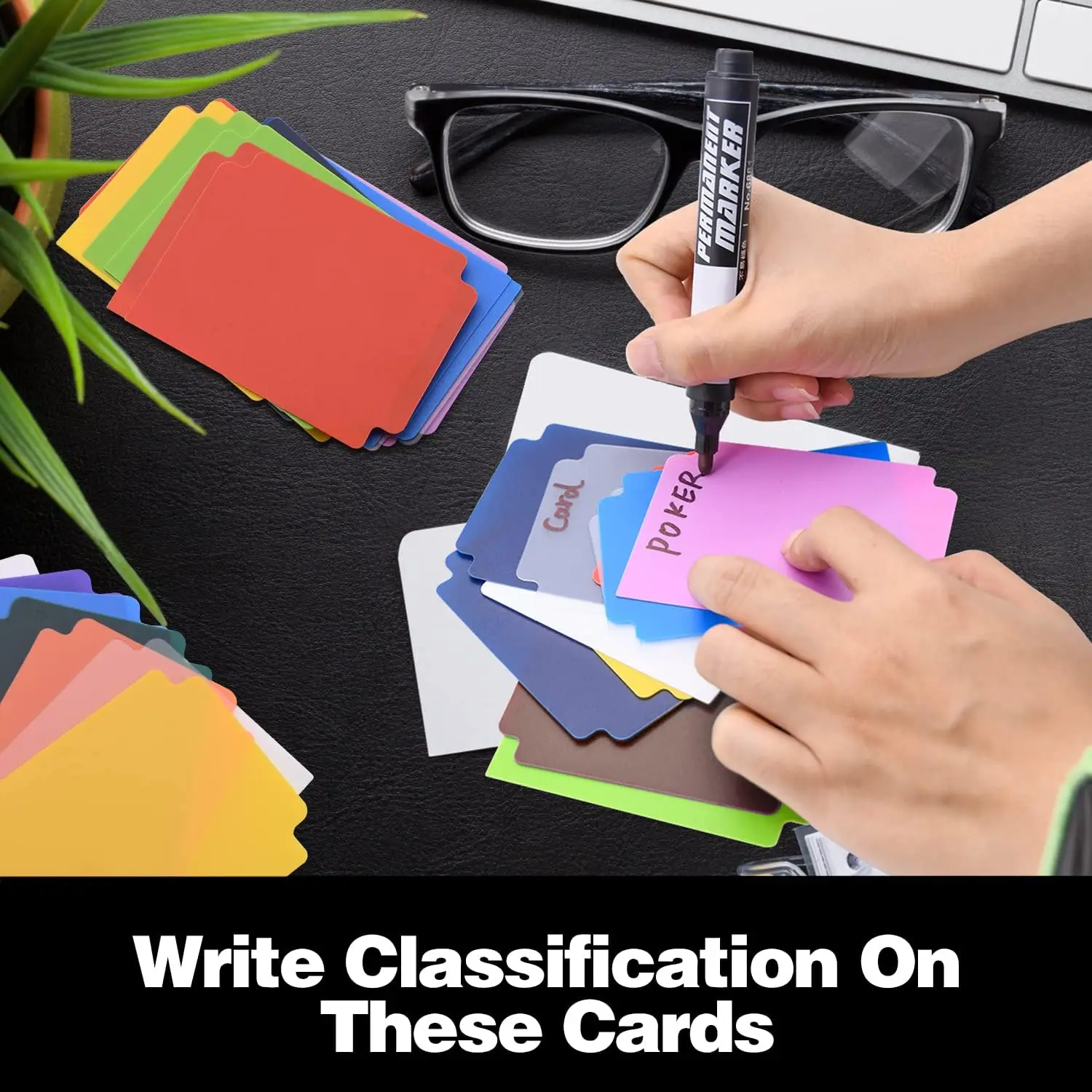 Frosted Card Separator with Tabs Plastic Divider Card Page Dividers for Office Games Card