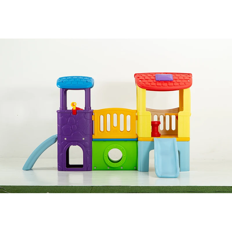 Дешевый маленький и красивый детский сад Крытый игровой домик красочный пластиковый открытый