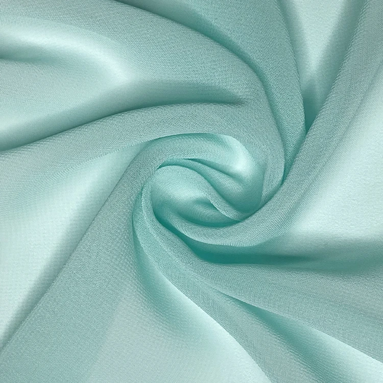 Harvest recycled polyester chiffon Flat 100% Polyester Fabric 2200t Solid Fabric Soft Polyester Fiber recycled yoryu chiffon
