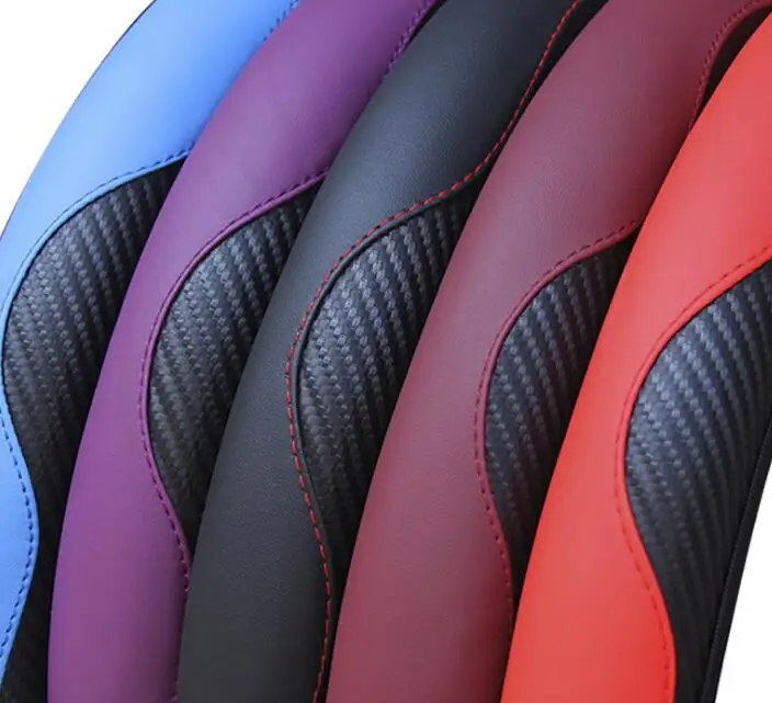 High quality car steering wheel cover / carbon fiber sports elastic band cover / car interior accessories