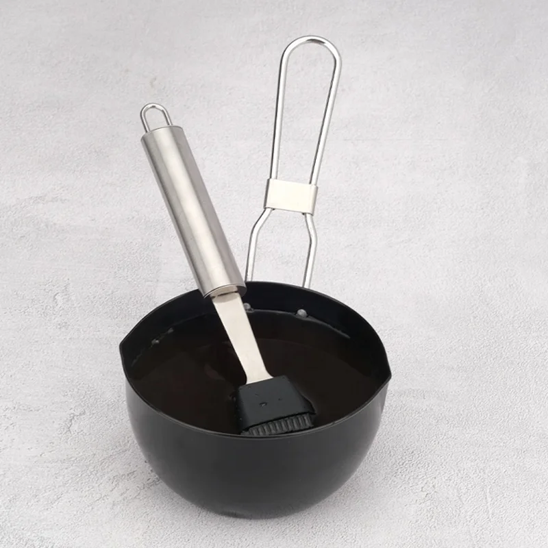 Hot sale carbon steel no-stick bbq accessories barbecue grill sauce pot with silicone brush