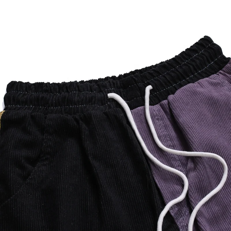 Low Moq Spring Autumn Hot Sale Mens Long Colorblock Corduroy Casual Straight Pants