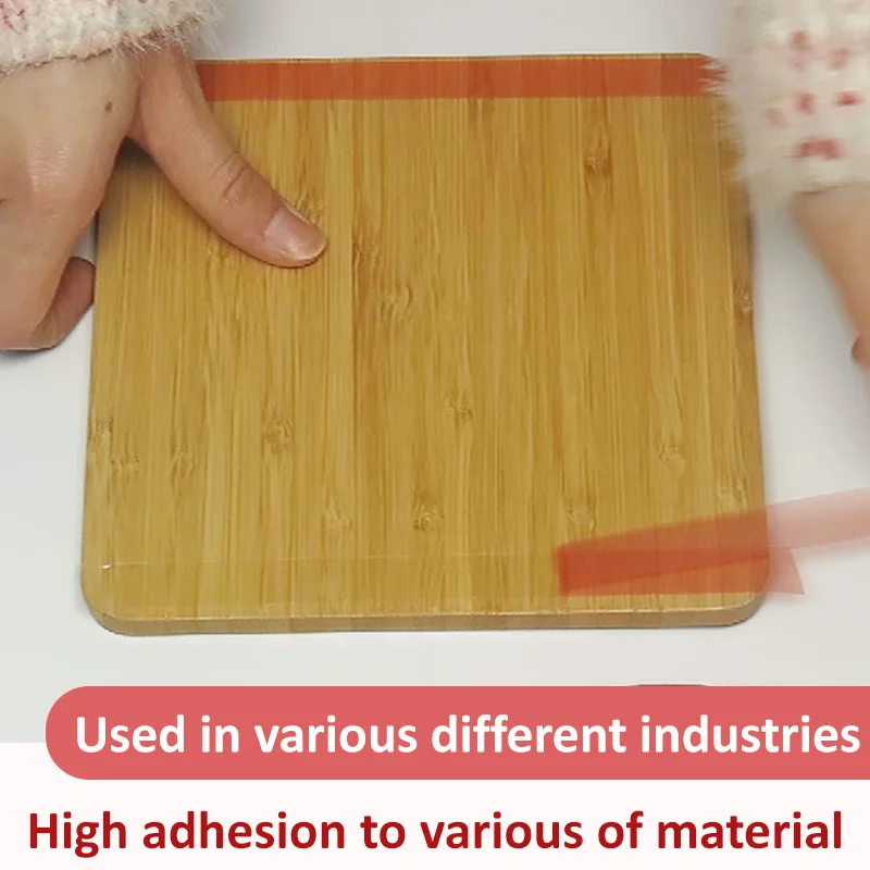 Recyclable Double Sided Self-Adhesive Tape Heat Resistant Red Release Liner Clear Transparent Polyester PET Film Acrylic Tape