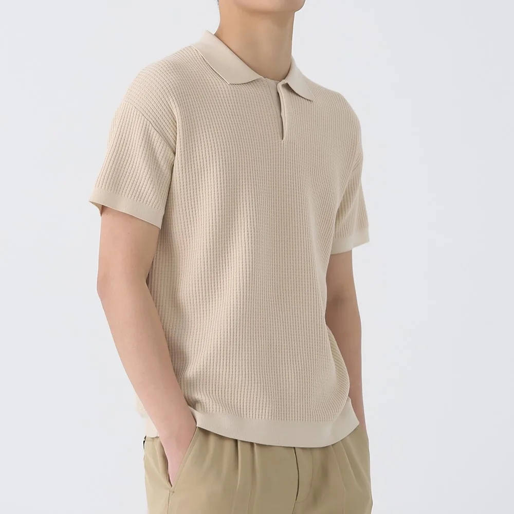 Kingsun OEM ODM Custom LOGO knitwear manufacturers  68% tencel 26%cotton 6%silk summer sweater for men