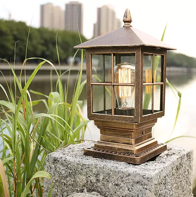 Factory wholesale price high quality brass lamp body led door light outdoor antique column light landscape light