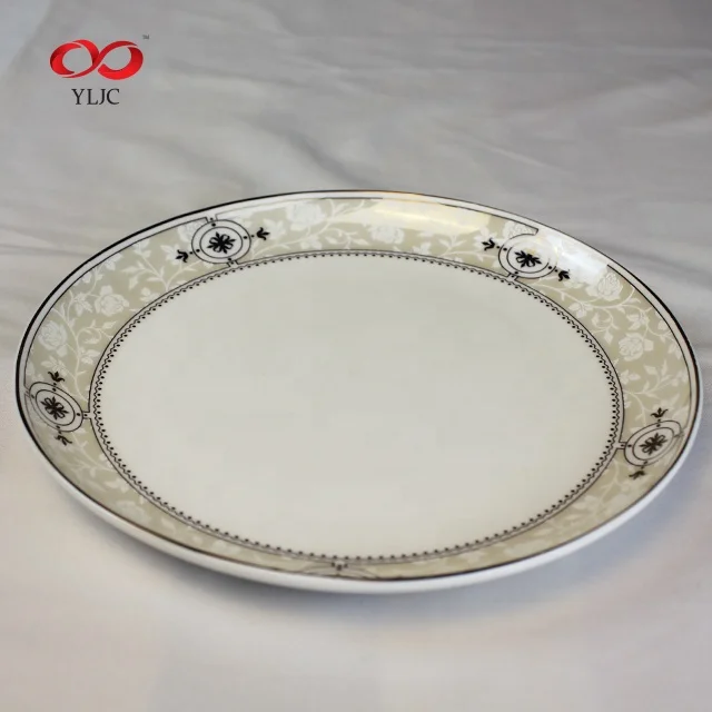 New Design Gold Rimmed Dinner Plate Bone China Sublimation Ceramic 8 Inch Plate