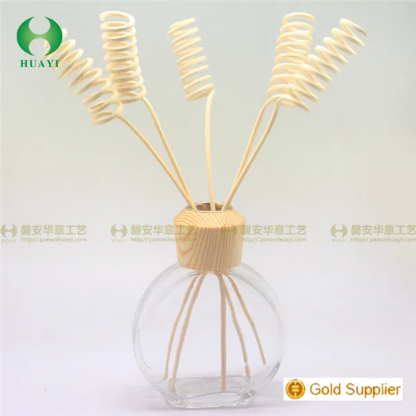 own factory manufactured  wholesale curly  natural  fragrance bottle reed  rattan stick perfume diffuser