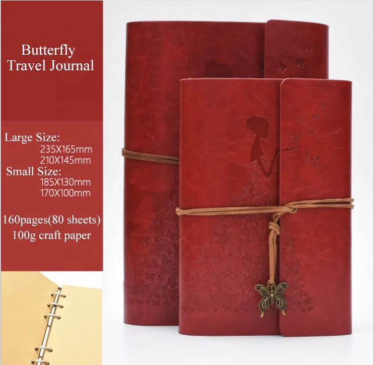  A5 Wholesale Custom Printing High Quality Leather Travel notebook Journal