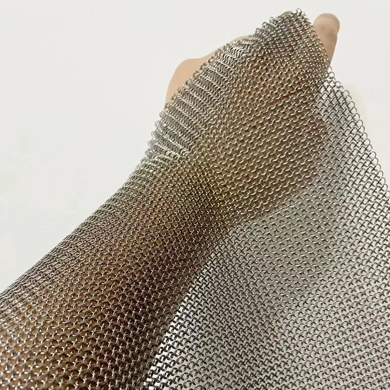 stainless steel chain mail scrubber 316L wire 0.53mm outdiameter 3.81mm cast iron chian mial ring scrubber