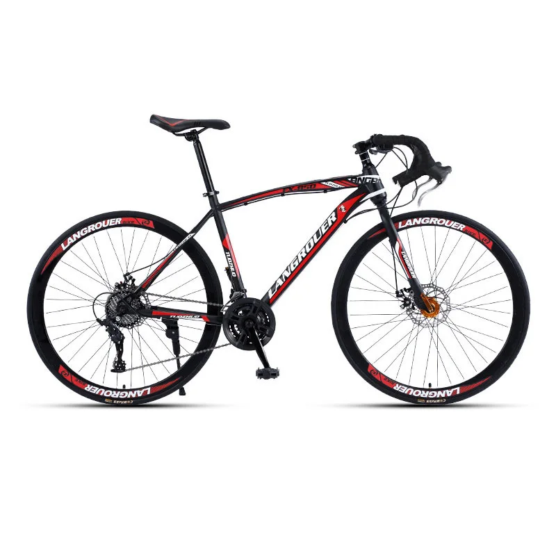 High carbon steel Road Bike 21 Speeds Double Disc Brake Bicycle for Adults bikes city