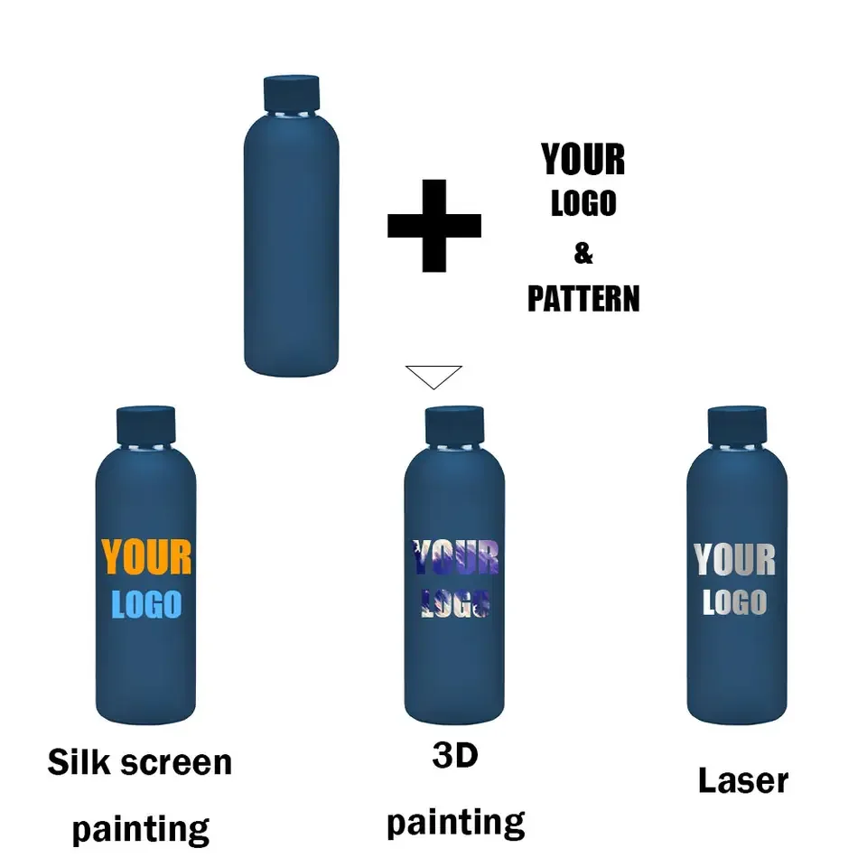 2023 Custom New 350ml 500ml 750ml 1000ml Double Wall Insulated Stainless Steel Rubber Paint Metal Thermal Water Bottle Hot Cold