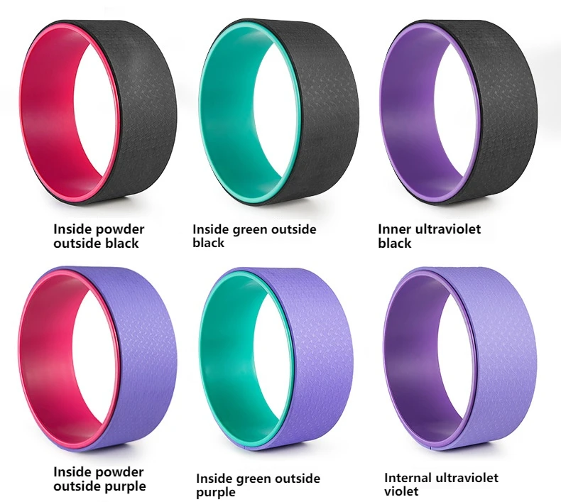 Custom Eco Friendly ABS TPE Back Yoga Wheel Roller Flexible Non Slip Back Pilates Yoga Circle