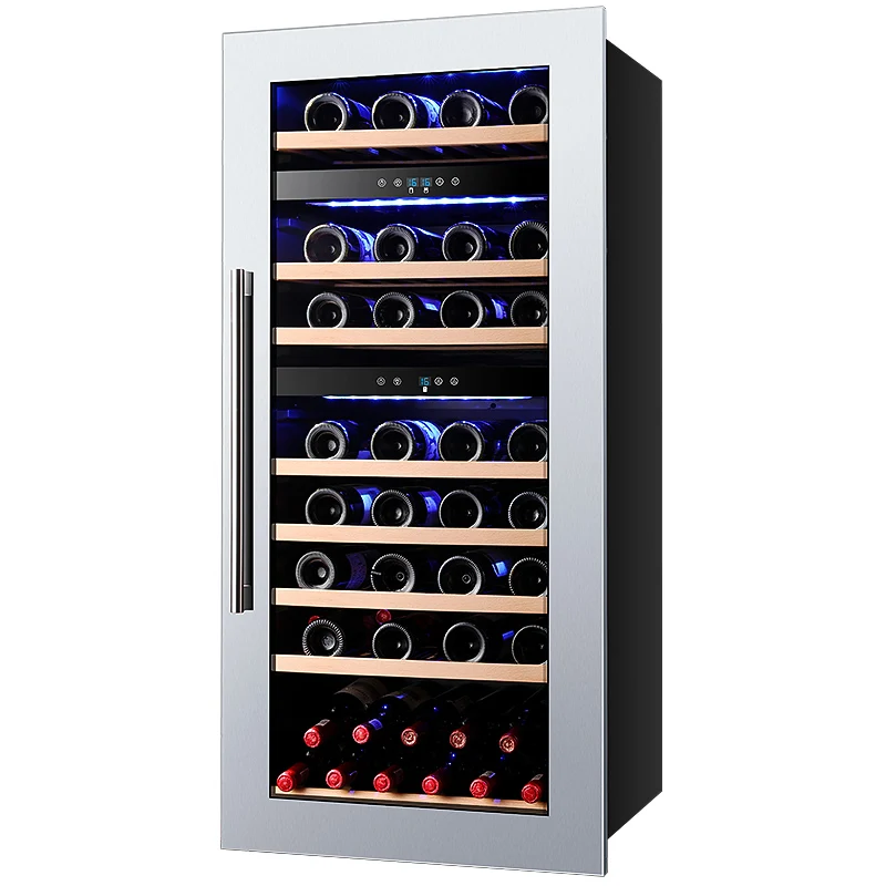 Dual-zone temperature Refrigerator Wine Cellar Cooler High-end  Free Standing 41 bottles Eletronic temperature  Y-JC220A