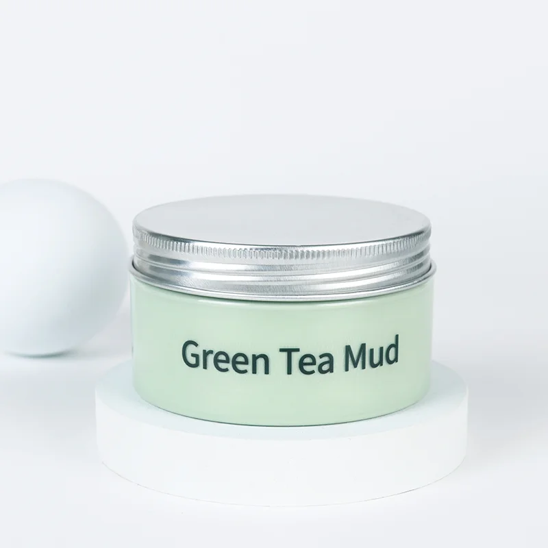 100% Organic Products Nourishing Soothing Skin Reduce Pimple Acne Pore Refining Skin Care Facial Mud Green Tea Scrub Mask