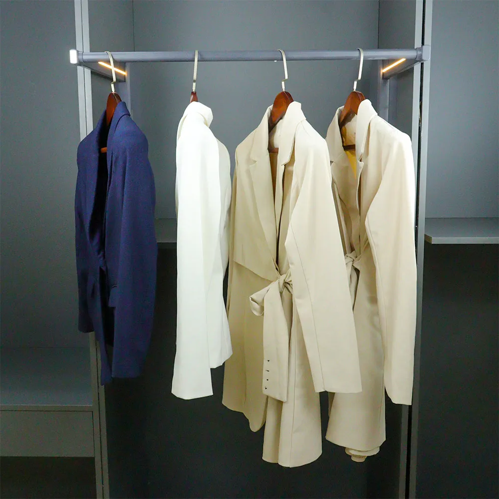 Wholesale Modern Design Home Bedroom Electric Induction Lift Wardrobe Hardware Accessories Clothes Rack Large Capacity Storage R