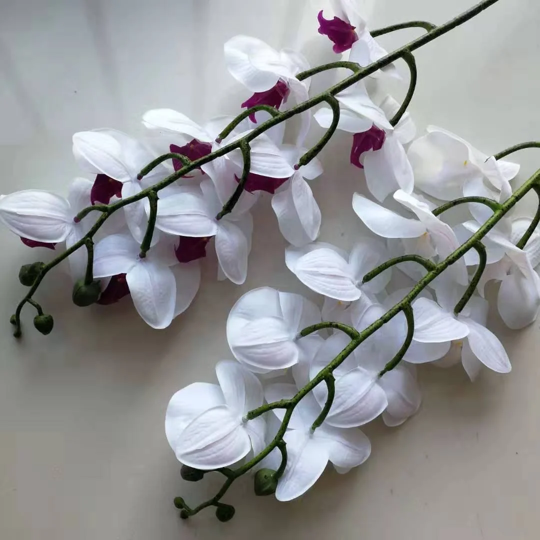 Q-1548 Factory Wholesale  Silk Artificial 9-Head Phalaenopsis Orchid Flower For Wedding Home Decoration