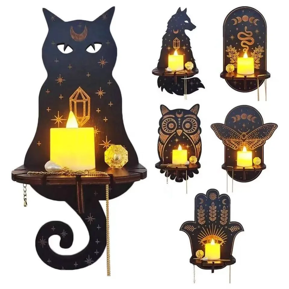 DIY Crystal Epoxy Resin Mold Owl Fatima Hand Wall Hanging Candle Holder Silicone Mold Home Decor