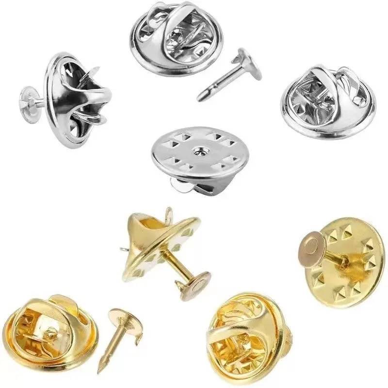 100sets/bag Nail Tie Tack Pin Clutch Butterfly Clasp Brooch Base for Women DIY Jewelry Decoration