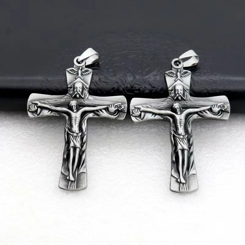 Religious Belief Jesus On Cross Unisex Antique Holy Pray Church Pendant