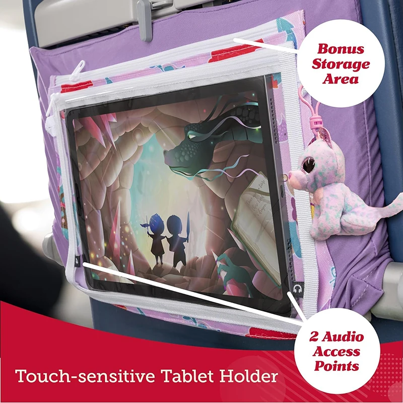 Custom Kids Tray Table Cover with Pockets Airplane Travel Essentials Travel Tray for Kids Foldable Lap Travel Table Desk