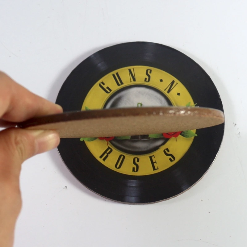 OEM design morrison hotel coaster , souvenir gift Music CD wooden tea coasters for drinks