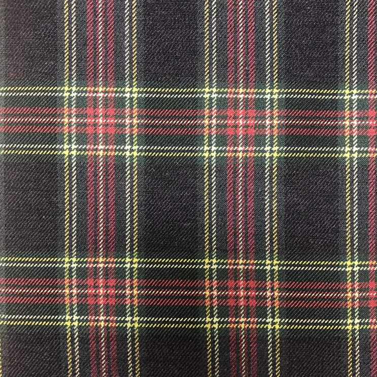 Navy tartan worsted TR suit fabrics for regular ready stock in China factory