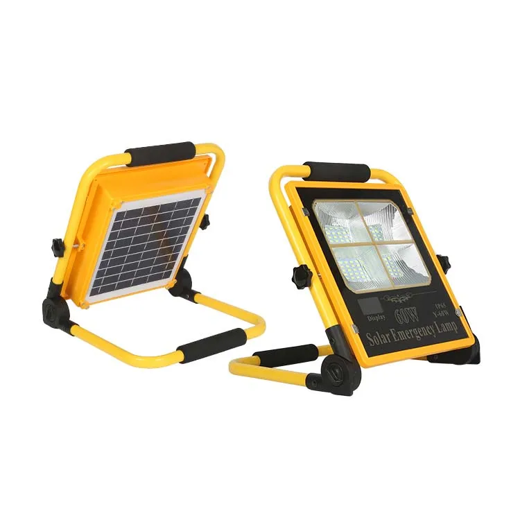 60W 100W portable Flood Light Work Light Rechargeable Solar Lamp Energy Saving Light Intelligent Solar Camping Emergency Led