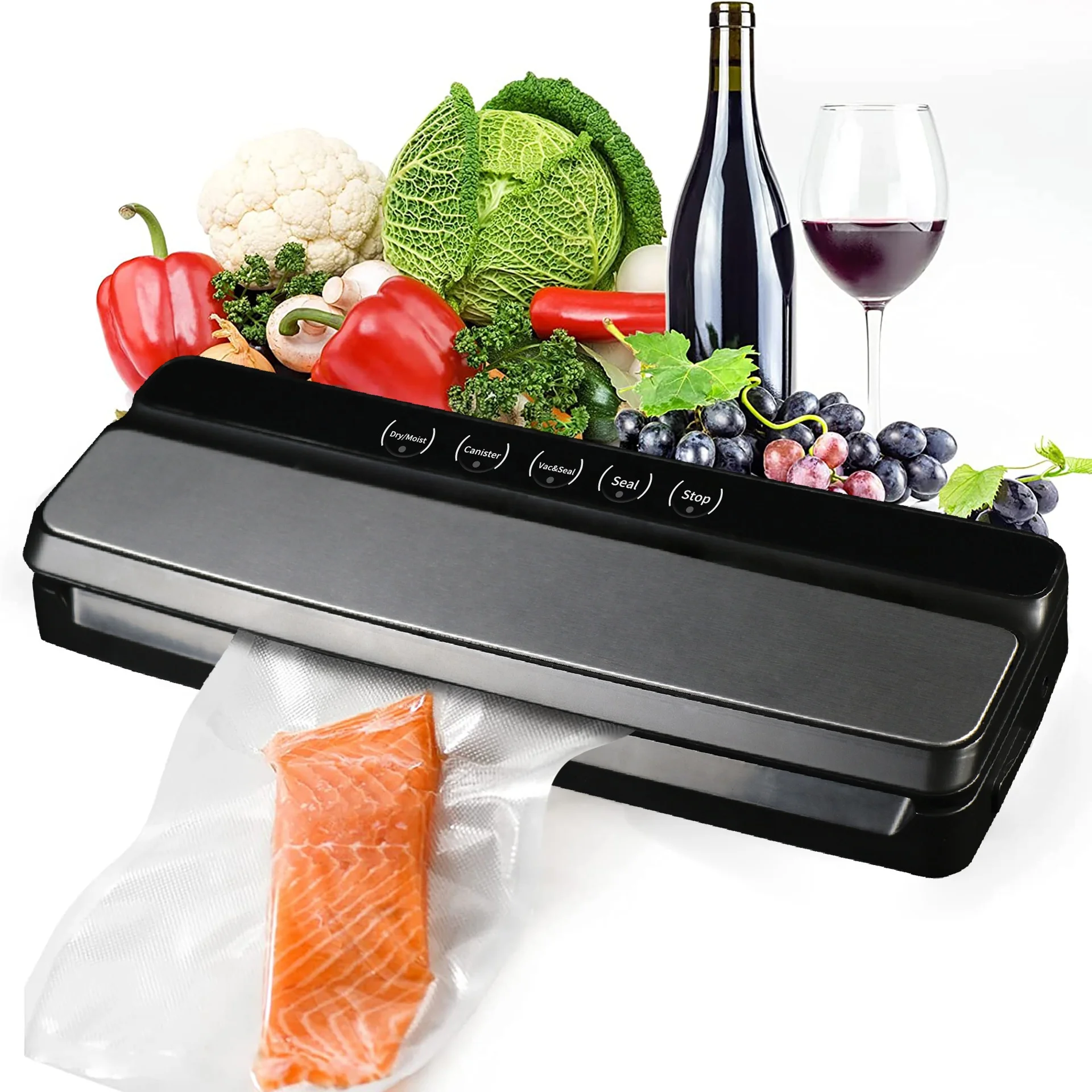 OOTD Professional Commercial Vacuum Sealer Desktop Vacuum Sealer with Accessory Port
