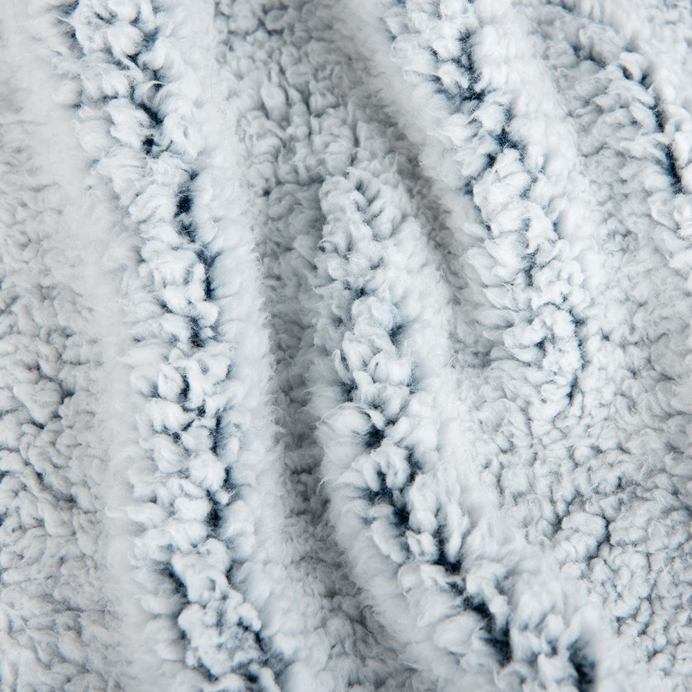 Wholesale 100% Polyester Soft Knitted Plush Fleece Shu Velveteen double side mirco sherpa fabric