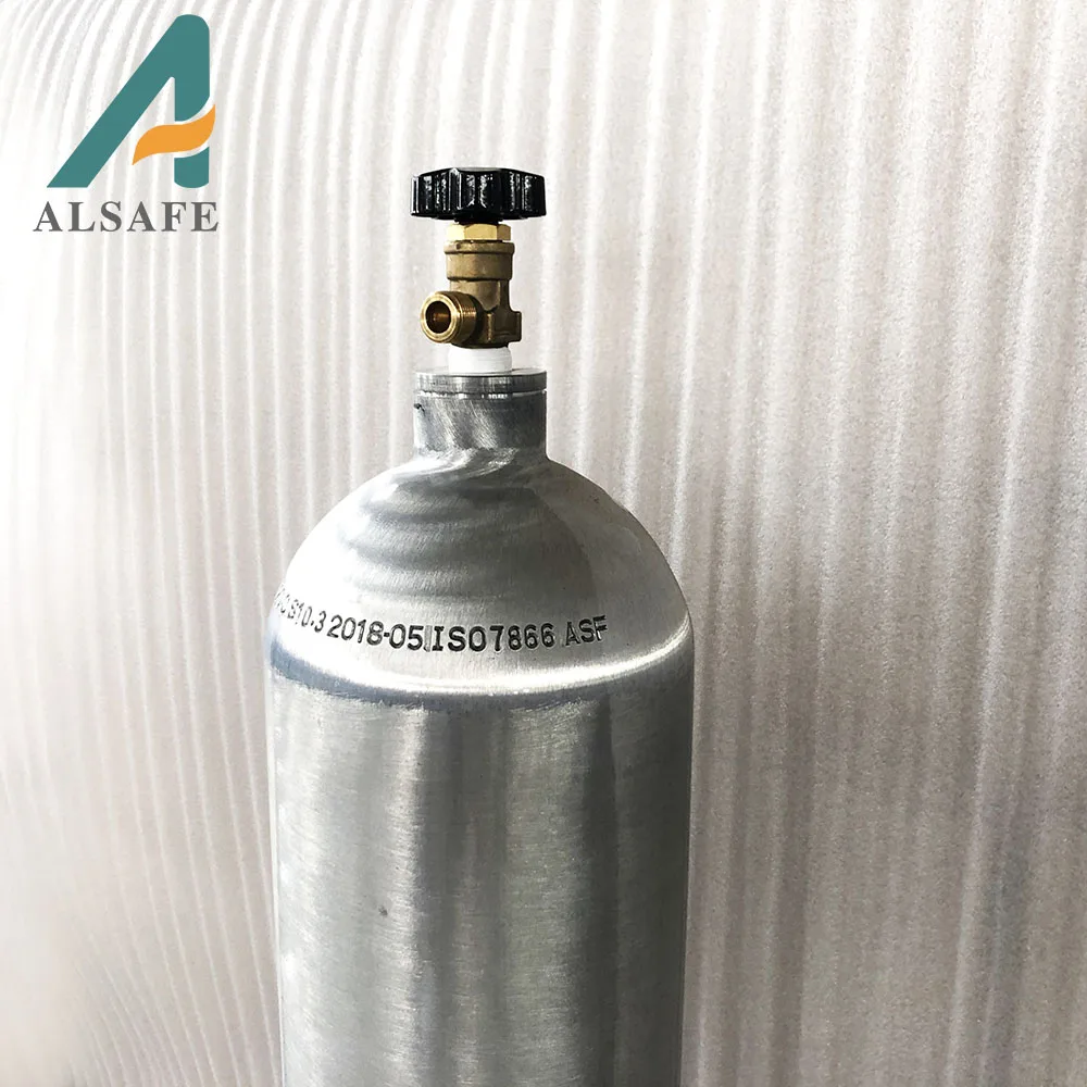 Alsafe Competitive Hot Product oxygen Gas Cylinder 15l 20l Aluminum Seamless Co2 Cylinder With Handle Co2 Tank