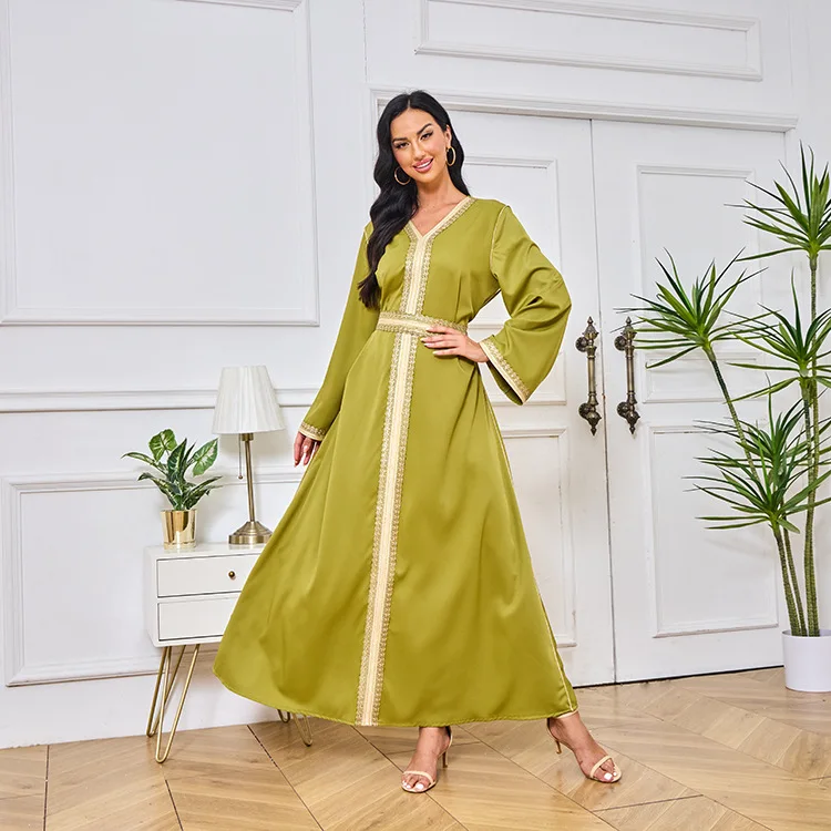 2687 Caftans Women Dresses Dubai Qatar Oman Embroidered Abaya Morocco Kaftans Muslim Spring Womens Dress Stylish Abaya Kaftan