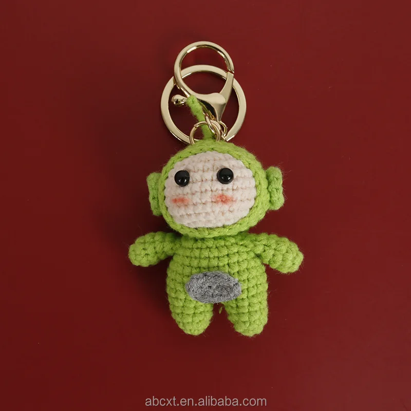 Wholesale Handmade Colorful Cute Crochet Cartoon Baby Doll Knitted Dolls Crochet Hanging Decor Pendant Keychain