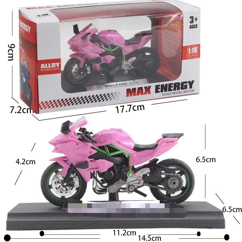 2024 Wholesale New 1/18 Scale Diecast Simulated Alloy Steering And Shock Absorbing Motorcycle Model Ornaments Toys