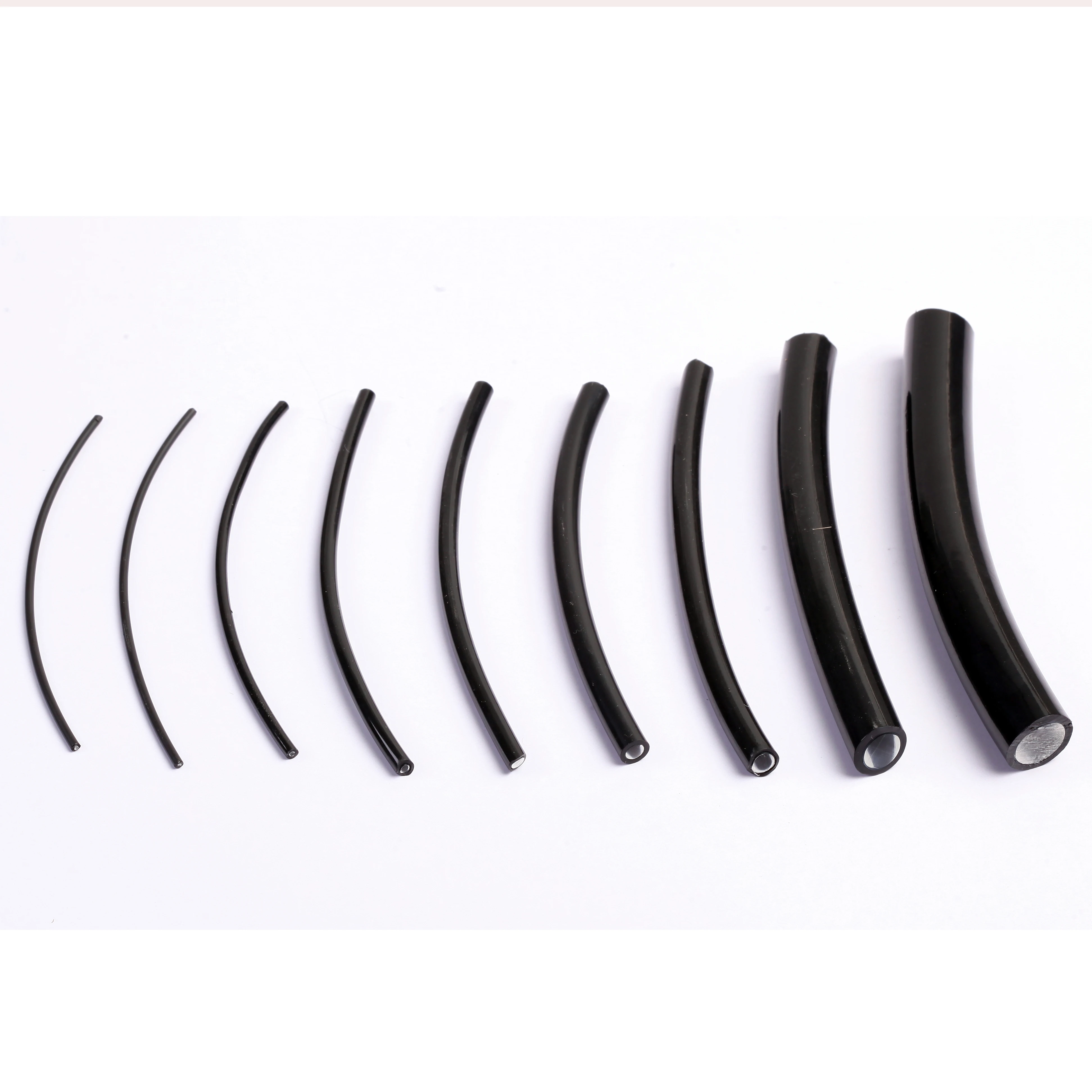 China manufacture inner core 4mm outer 5mm end light decorative plastic fiber optic  with black jacket for lighting